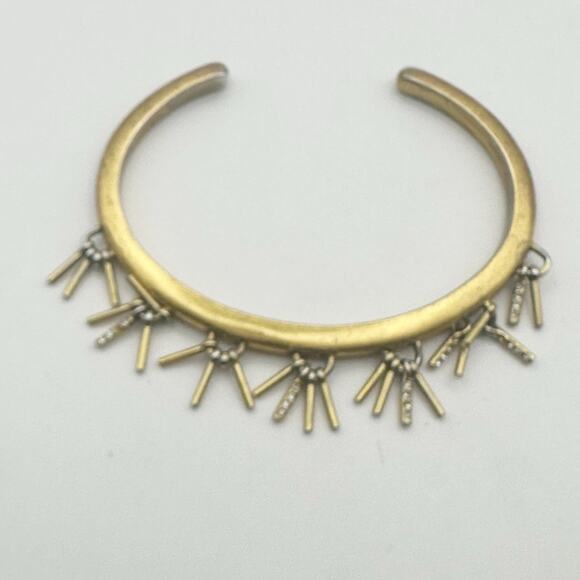 Madewell Cuff Bracelet Tassels Fold tone Western Coastal Cowgirl Boho Casual - Picture 1 of 11